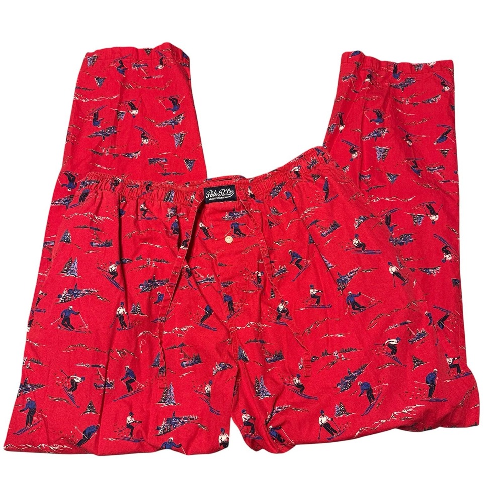 Polo Ralph Lauren Red Skiing print Pajama Pants size large